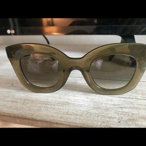 Celine Cat Eye Olive Green Sunglasses 49mm